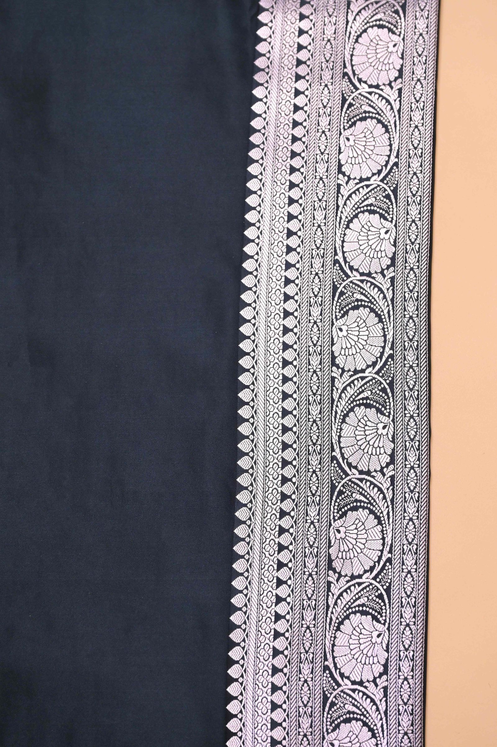 Black Mashroom Buta Silk Banarasi katan Saree